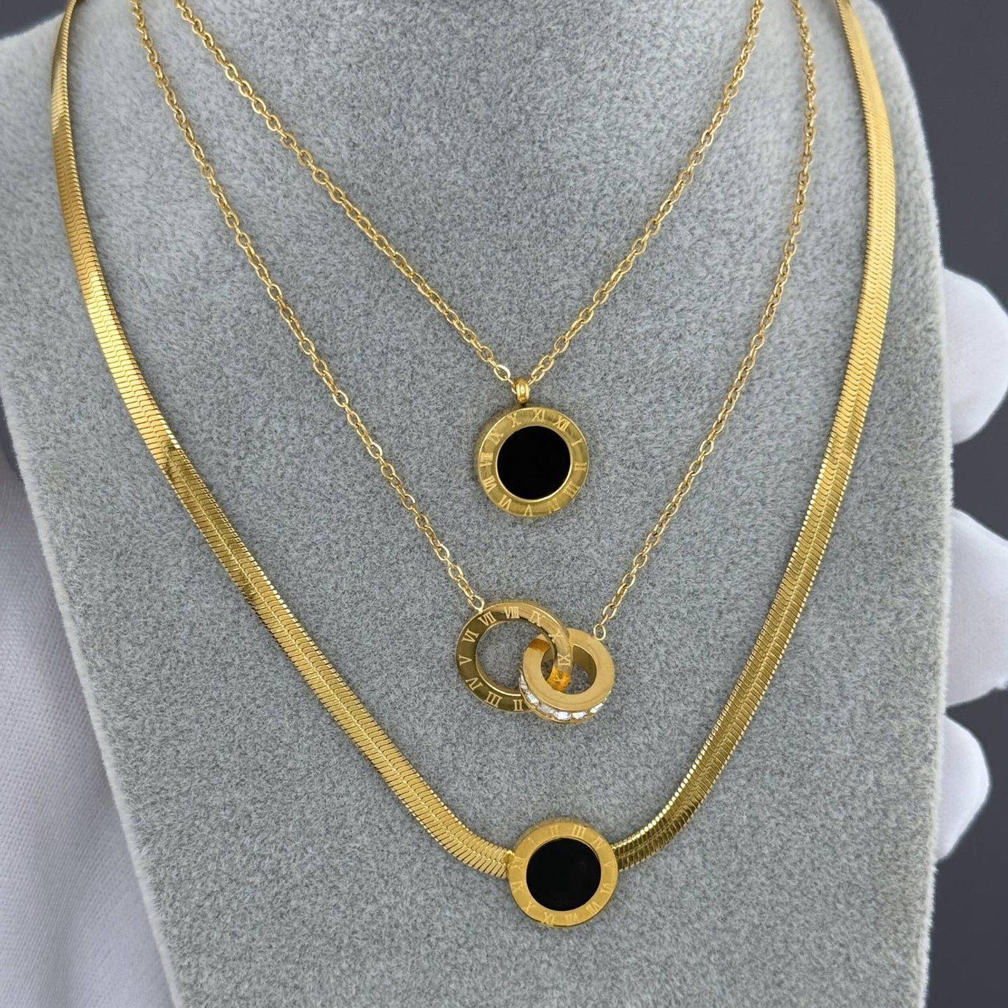 Halskette, 18K vergoldeter Stahl