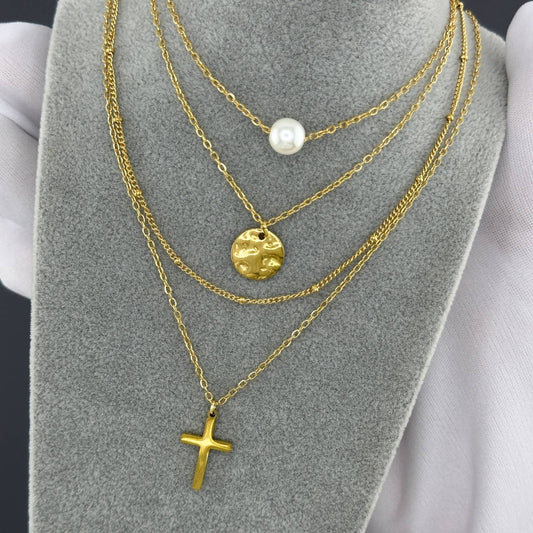 Halskette, 18K vergoldeter Stahl